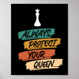 Unik Vintage Chess Queen Quote Sunset Poster