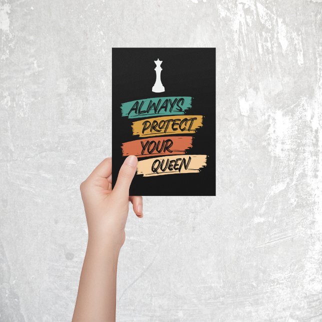 Unik Vintage Chess Queen Quote Sunset Vykort (Chess Queen Vintage Quote)