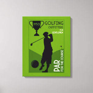 Unik Vintage Golf Gift Canvastryck
