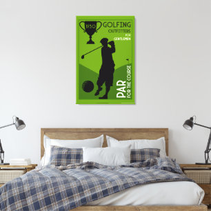 Unik Vintage Golf Gift Canvastryck