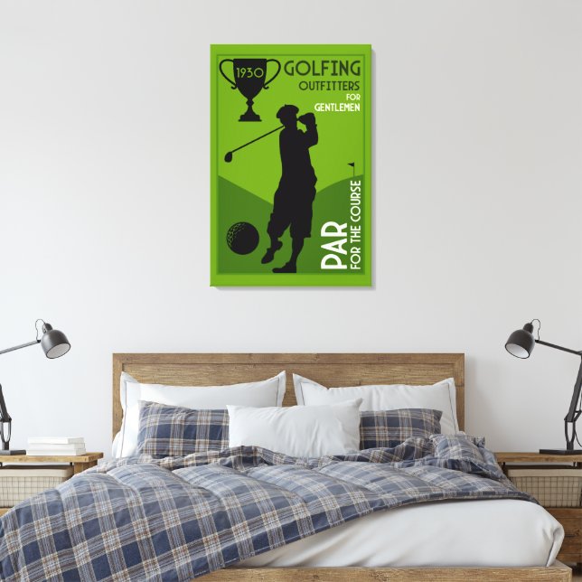 Unik Vintage Golf Gift Canvastryck (Insitu (sovrum))