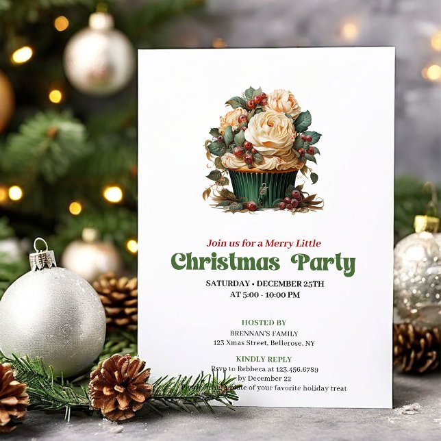 Unik vintage julmuffinsfestin inbjudan (Unique vintage Christmas angel party invitation

)