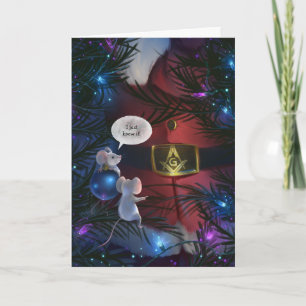 Unik Vintage Masonic Jultomten jul Helgkort