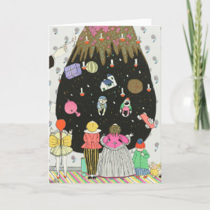 Unik Vintage och Roligt runt Träd-julkortet Program