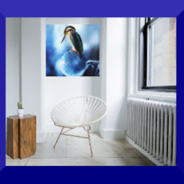 Unik vinterfiskare på fryst bubbla canvastryck