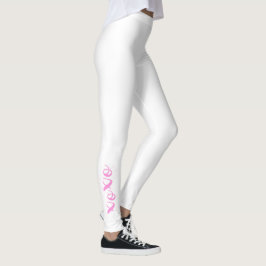 Unik vit Coola för xoxotext Rosa Leggings