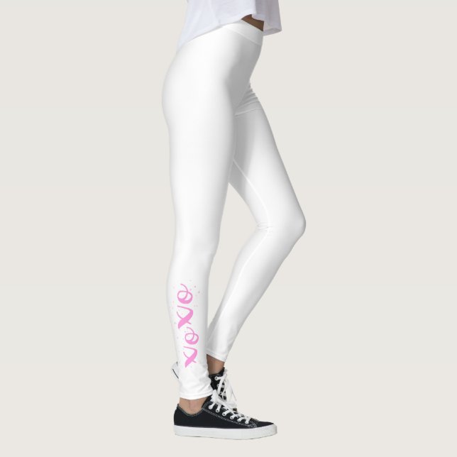 Unik vit Coola för xoxotext Rosa Leggings (Höger)