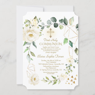 Unik Vita blommor Guld Ram-Heligan Inbjudningar