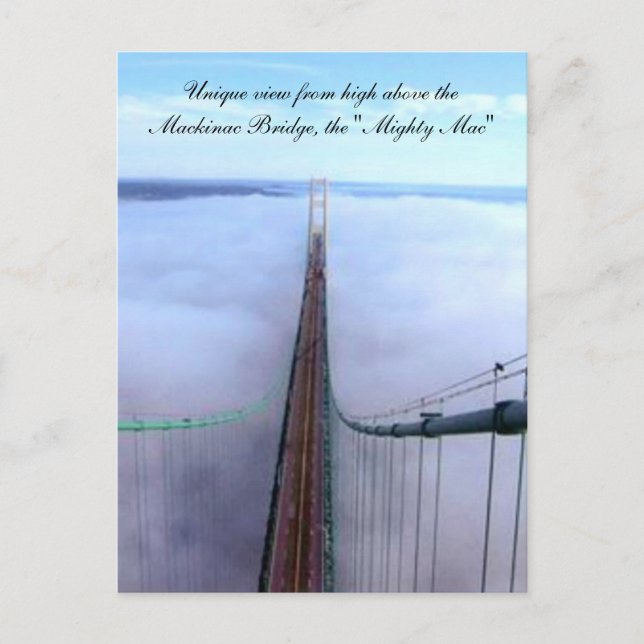 Unik vy från över Mackinac Bridge Vykort (Framsida)