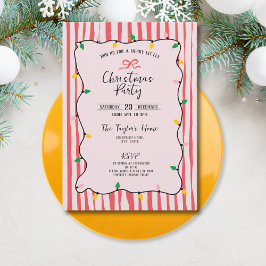 Unik Whimsique Hand plockade Bow-jul Party Inbjudningar