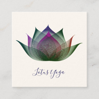 Unik Yoga-Elegant för flerfärgad Lotus Flower Art Fyrkantigt Visitkort