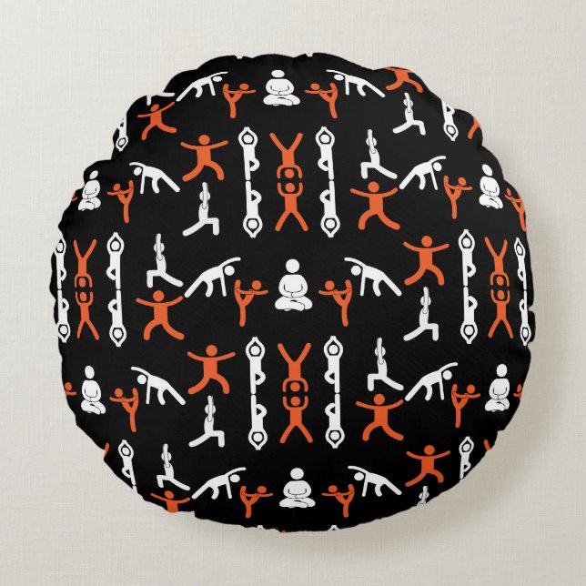 Unik Yoga-gåva Rund Kudde (Framsidan)