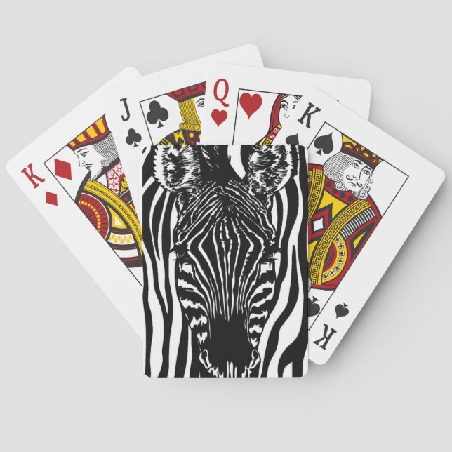 Unik zebrahuvud på zebratryck casinokort (Baksidan)