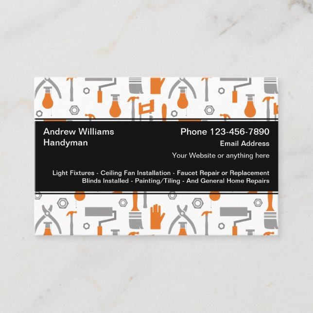 Unika Affärskort för Handyman av coola Visitkort (Framsida)