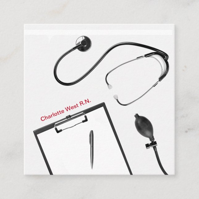 Unika Affärskort för medicinskt registrerade sjuks Fyrkantigt Visitkort (Framsida)