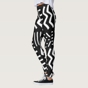 Unika afrikanska blå Bogolan Leggings