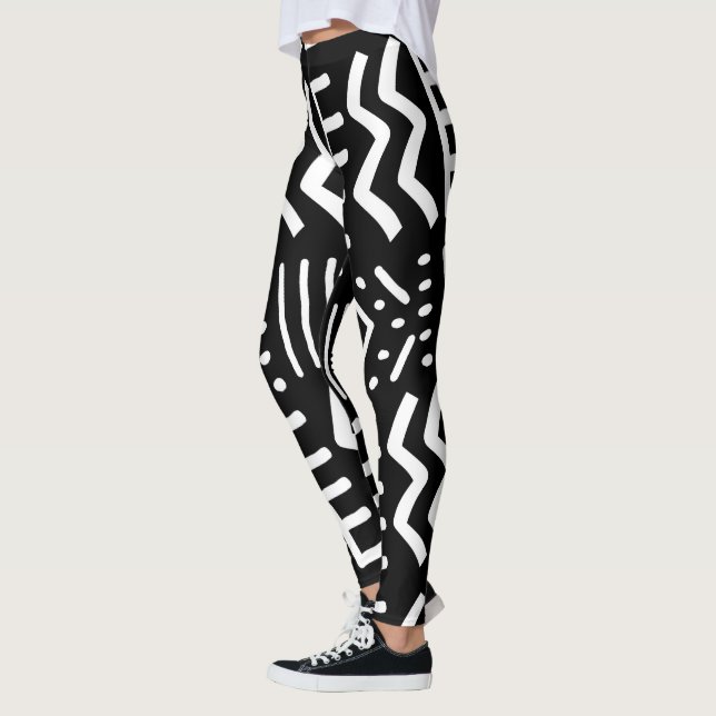 Unika afrikanska blå Bogolan Leggings (Vänster)