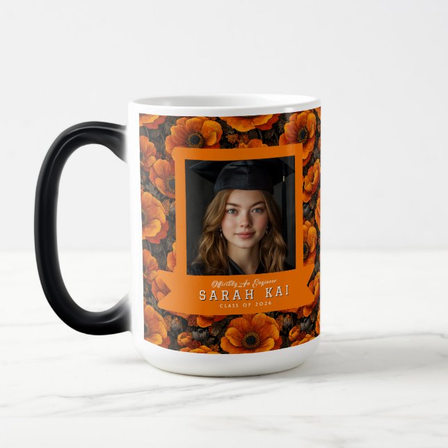 Unika Anemoner Blommig Examenklass Magisk Mugg (Vänster)