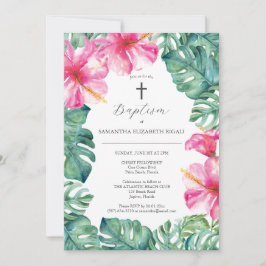 Unika baptisminbjudningar till tropiska blommor inbjudningar