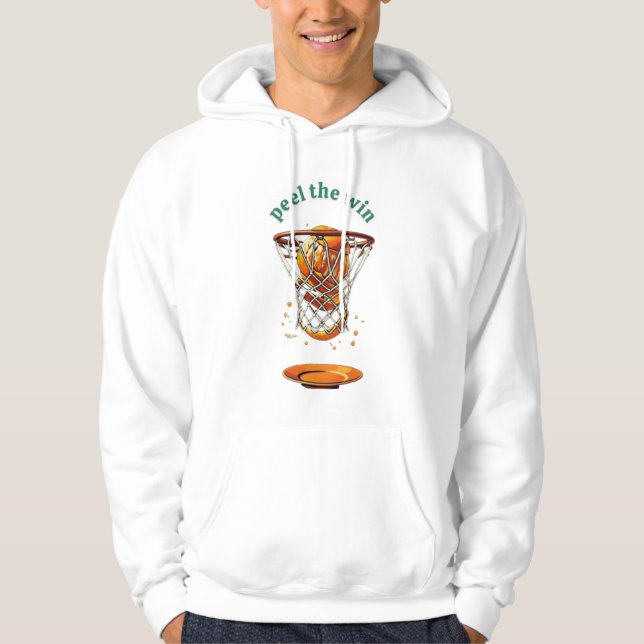 Unika basketpresenter skalar vinsten hoodie (Framsida)