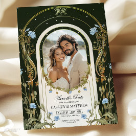 Unika Blommiga Spara Datum Fotografi Inbjudningar