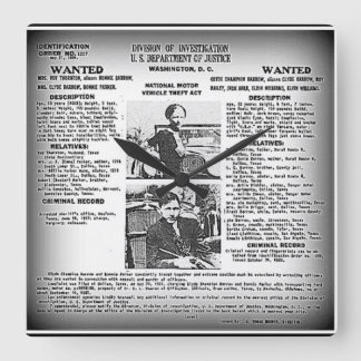 Unika Bonnie & Clyde /wall tar tid på Fyrkantig Klocka