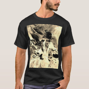 Unika botaniska konstgjorda Golden Tropical Flower T Shirt
