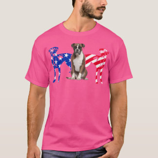 Unika boxer Hund Amerikanska Flagga T Shirt