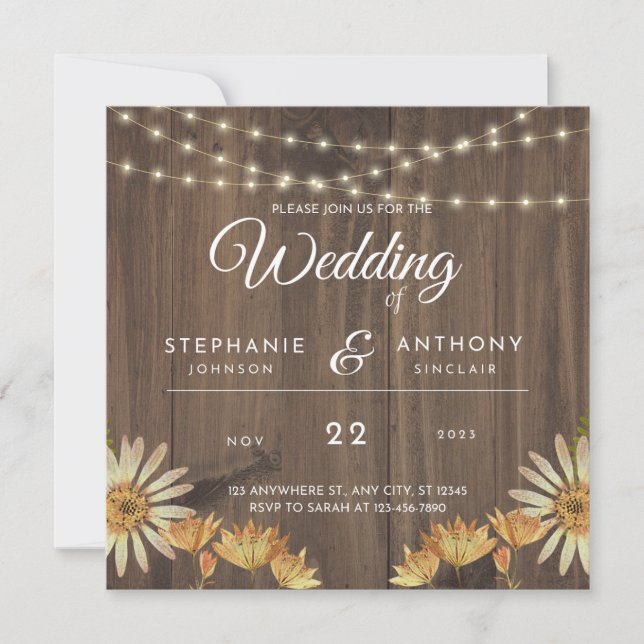 Unika bröllopsinbjudan Spara datum Inbjudningar (Framsida)