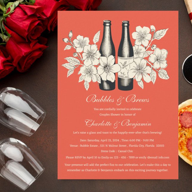 Unika bubblor och bryggor par-dusch inbjudningar (Skapare uppladdad)