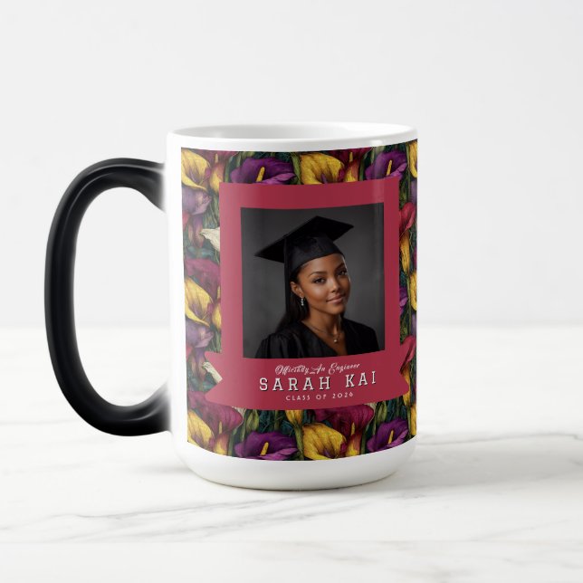 Unika Calla Lilies Mönster Masters  Magisk Mugg (Vänster)