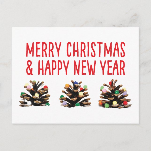 Unika, enkla julklappar helgdagar med pektonkort helg vykort (Framsida)