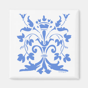 Unika Fleur de lis Göra till drottning (blått) Magnet