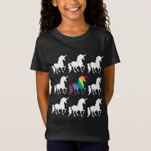 Unika flickor för mönster för regnbågesvart- & t shirt