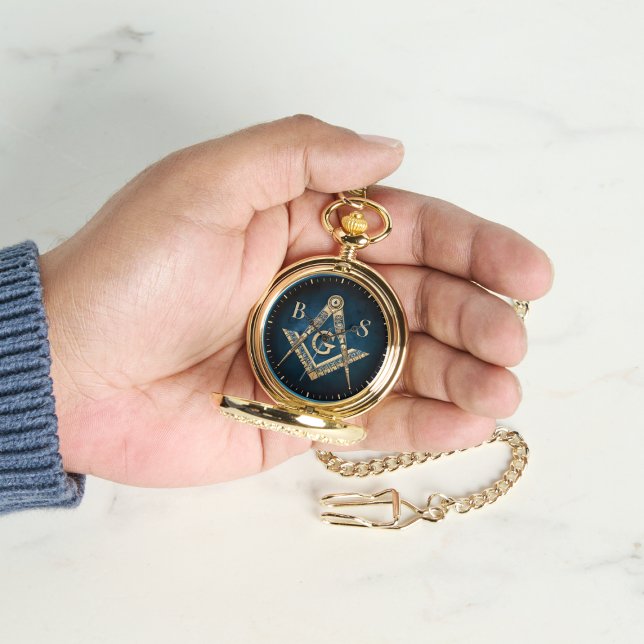 Unika Freemason-gåvor | Blue Guld Masonic Compass Armbandsur (Unique Freemason Gifts | Blue Gold Masonic Compass Watch)