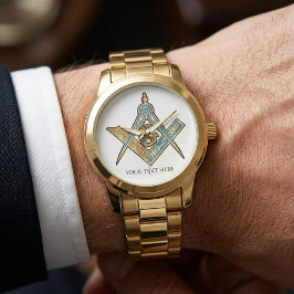 Unika Freemason-gåvor | Guld Masonic Compass Armbandsur