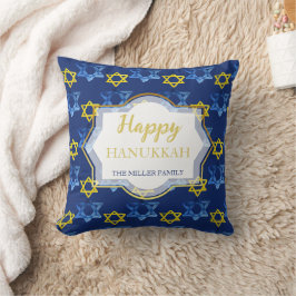 Unika Glad Hanukkah Vattenfärg Davidsstjärnor Kudde