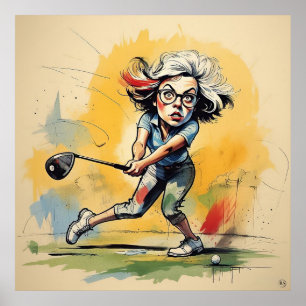 Unika golfswappar - stor utskrift av golfkonst poster