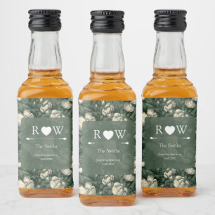 Unika Gröna Gardenias Fantasi Rustik Bröllop Spritflaskor Etikett