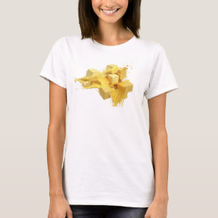 Unika Guld Abstrakt Kub Stil Statement T Shirt
