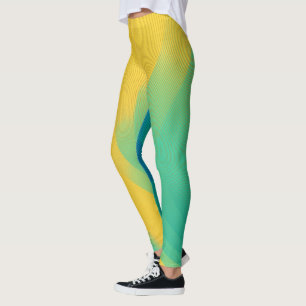 Unika Gulter med abstrakt utformning Leggings