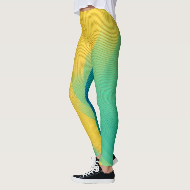 Unika Gulter med abstrakt utformning Leggings (Vänster)