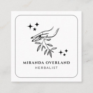 Unika herbalistiska Naturopath botaniska Löv Fyrkantigt Visitkort