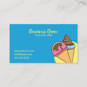 Unika Himmel Blue Sweet Ice Cream Cones Frosting Visitkort