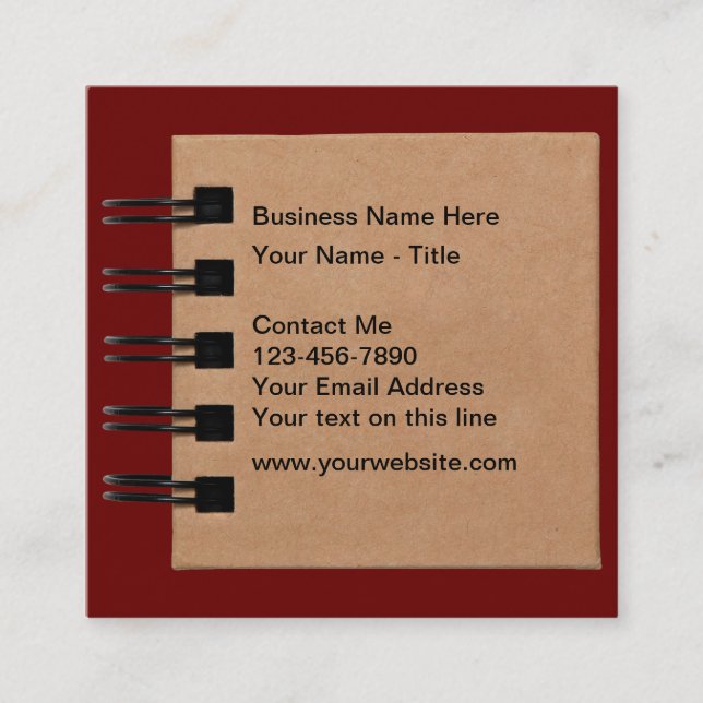 Unika journalistiska Affärskort Fyrkantigt Visitkort (Framsida)