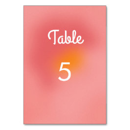Unika Konstnärliga Retro Gradient Rosa Orange Bröl Bordsnummer