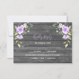Unika Lavender Flowers Barn Wood Bröllop OSA Kort