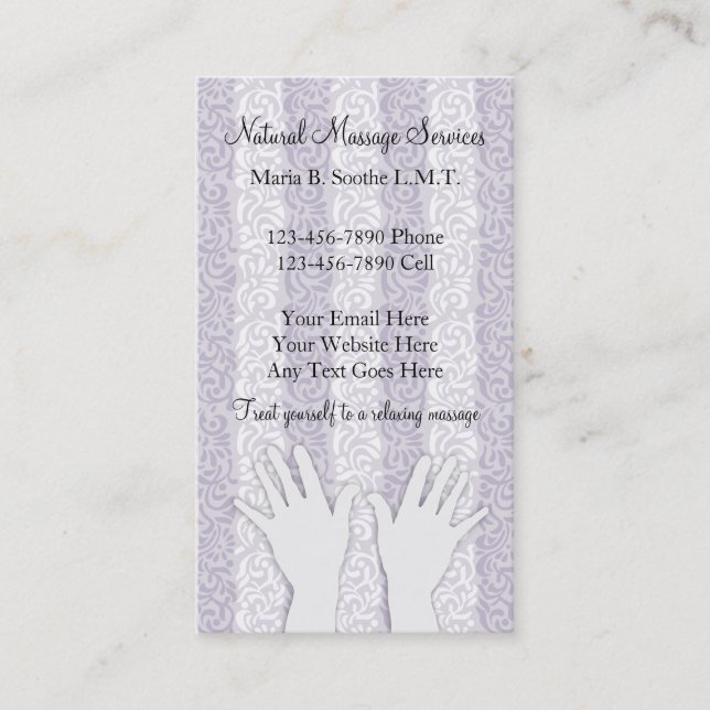 Unika massagevisitkortar visitkort (Framsida)