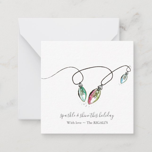 Unika miniJuletiketter med kuvert Anteckningskort (Framsida)