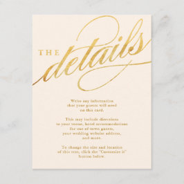 Unika Modern Champagne & Guld-skript för inmatning Tilläggskort